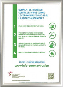 COVID 19 - Cadres click bord 25 mm - coins 45°
