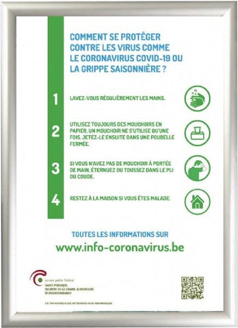 COVID 19 - Cadres click bord 25 mm - coins 45°
