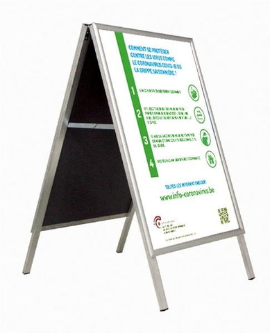 COVID 19 - Chevalets de trottoir ALU ECO Intérieur