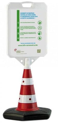 COVID 19 - Cône de signalisation en plastique 108cm
