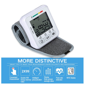 Medical Equipment LCD Automatic Digital Wrist Blood Pressure Monitor Bp Tonometer Sphygmomanometer Tensiometer Tansiyon Aleti