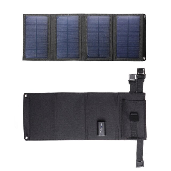 20W Portable Solar Panel 5V Folding Solar Cell Foldable Waterproof USB Port Charger Mobile Power Bank for Phone Battery Outdoor