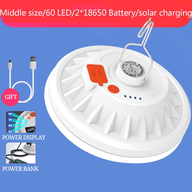 300W Remote Control Solar Light Powerful USB LED Solar Lamp with Power Bank Function Emergency Light Outdoor Camping Light
