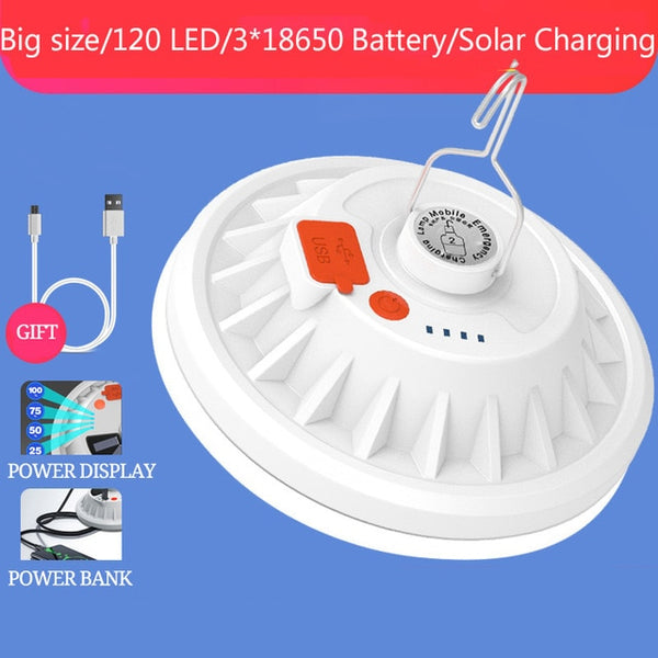 300W Remote Control Solar Light Powerful USB LED Solar Lamp with Power Bank Function Emergency Light Outdoor Camping Light