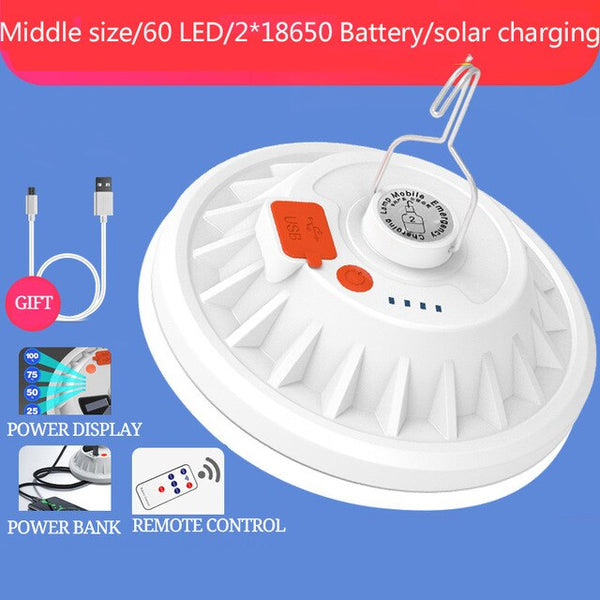 300W Remote Control Solar Light Powerful USB LED Solar Lamp with Power Bank Function Emergency Light Outdoor Camping Light