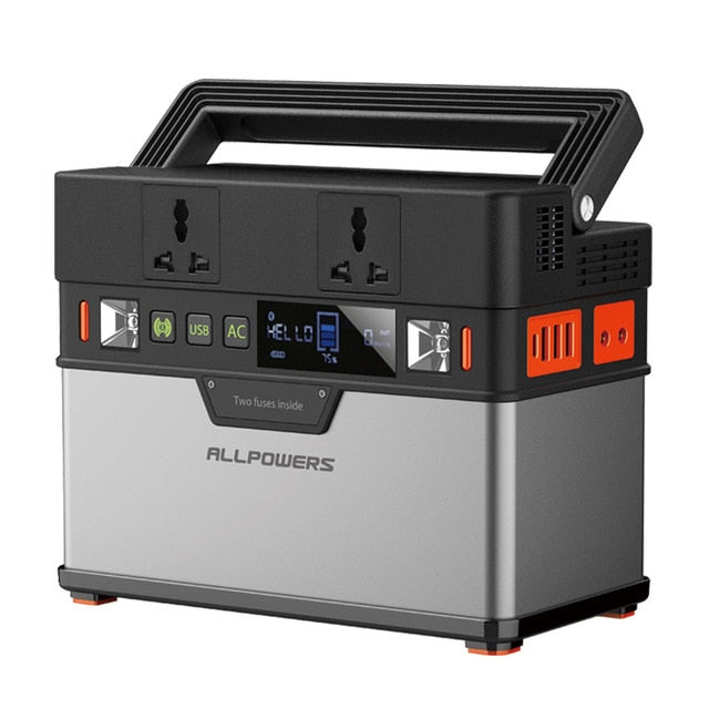 Portable Power Station 372Wh/100500mAh Portable Generator Backup Power UPS Battery Support Solar Charging for Camping
