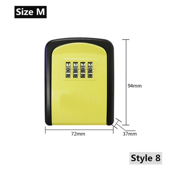 Wall Mount Key Storage Secret Box Organizer 4 Digit Combination Password Security Code Lock No Key Home Key Safe Box caja fuerte